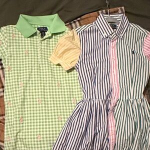 Polo by Ralph Lauren Kids Green and Blue dresses bundle sizes 7 and 8